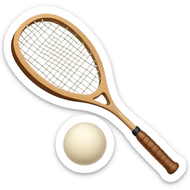 Cream raquetball with raquet sticker