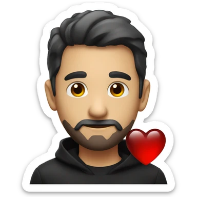 red black glass heart sticker