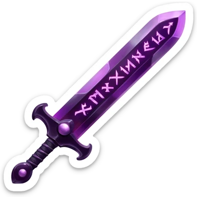 Create a dark purple obsidian sword sticker
