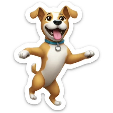 A dog dancing in rain sticker