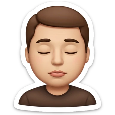 A male emoji with big fat lips with it’s eyes closed not smiling with n sticker