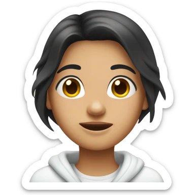 long dark hair girl in bathroom  sticker