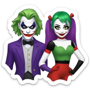 The joker and harley quinn sticker