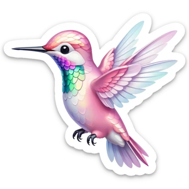 Light pink and white hummingbird  sticker