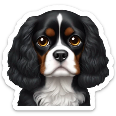 All Black Cavalier king but has a white stripe on chest and a bit of white on chin sticker