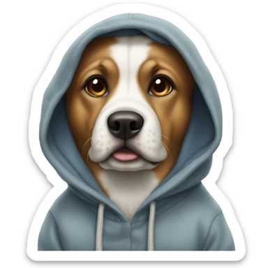 dog with a hoodie saying no sticker
