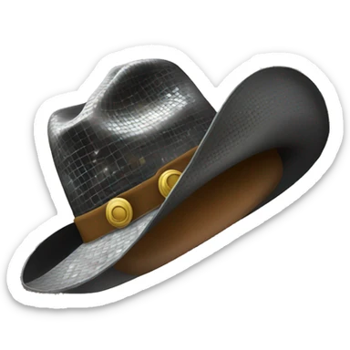 Disco ball with cowboy hat sticker