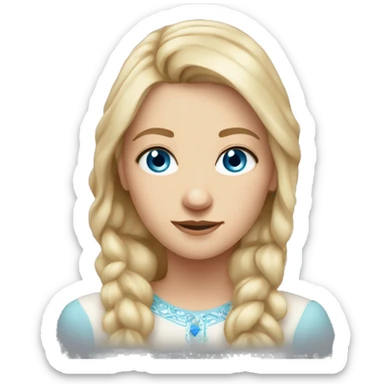 A 28 year old Slavic girl with light hair, blue eyes, ring on the left side of the nose sticker