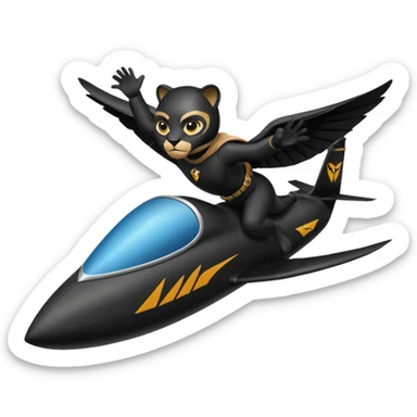 panther flying glider sticker