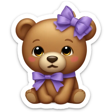 teddy bear with a bow sticker