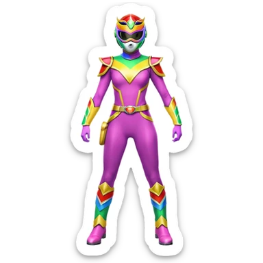  Female rainbow Power ranger  full body  mask on sticker