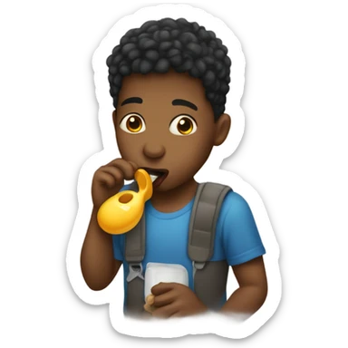 young man sucking a pacifier sticker