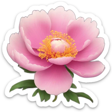 radiant peony flower sticker