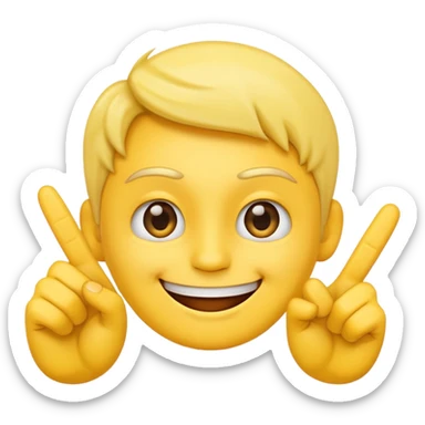 A normal emoji with 2 middle fingers sticker