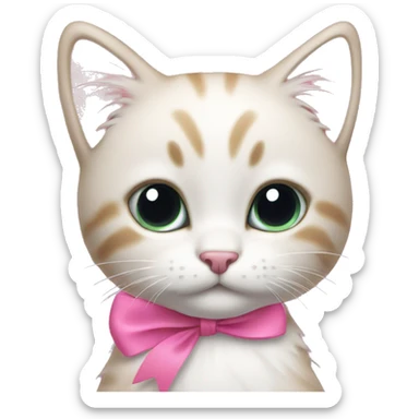 Kitty with a pink bow sticker