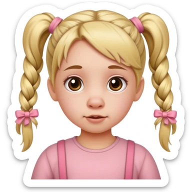 Little girl with pig tails sticker
