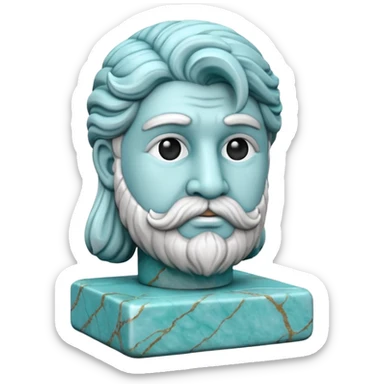 escultura griega asombrada color cian sticker
