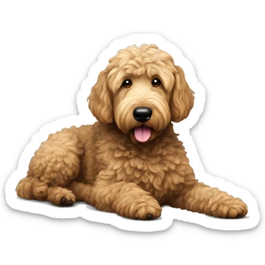 black golden doodle dog laying down sticker