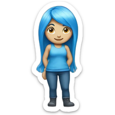 Female Smurf with blue hair sticker