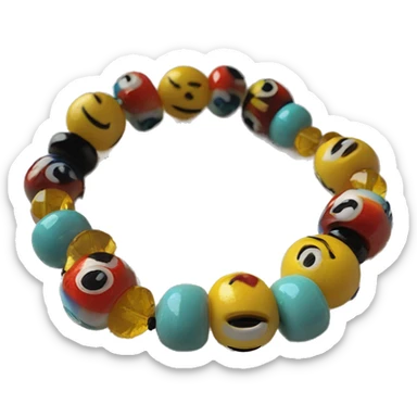 Beaded bracelet with the words “swifty”  sticker