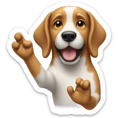 Dog giving hi five sticker