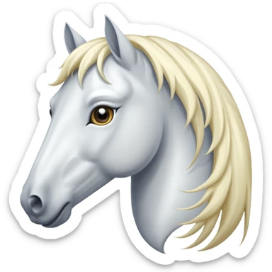 white horse face  sticker
