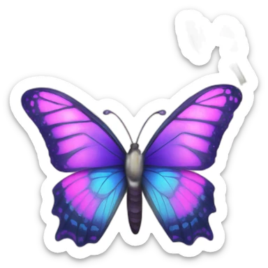 butterfly with tulips and sparkle sticker