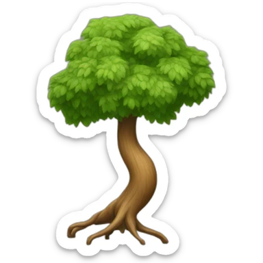 a tree body with two legs walking sticker