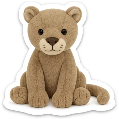 cute mountain lion jellycat stuffed plushie sticker