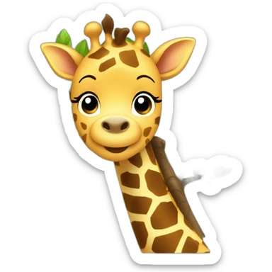 Cute baby giraffe in a tree sticker