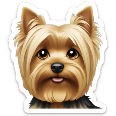 Fluffy blonde yorkie with his ears pointed downwards  sticker