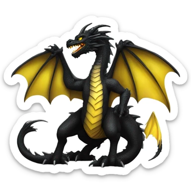 black dragon with yellow eye sticker