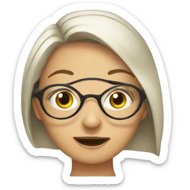 Woman with glasses Woman with glasses, rolling her eyes sticker