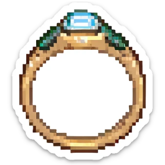 wedding ring with a diamond pixel art style sticker