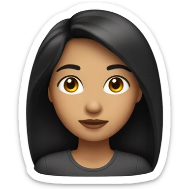 Latina girl with straight dark hair  sticker