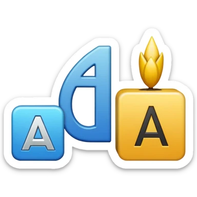 A square image of capital "A" next to capital "I" sticker