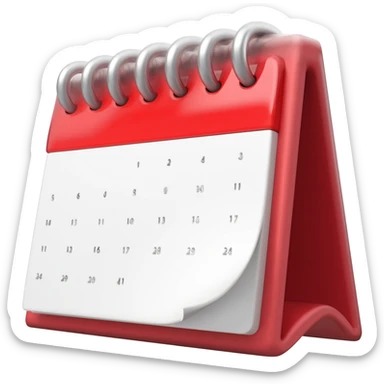 Calendário vermelho vidro sticker
