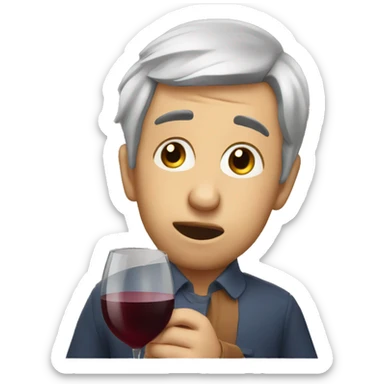 Sadness but with a glass of barolo sticker