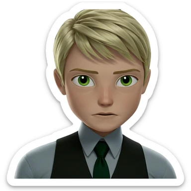 blonde boy with green eyes sticker