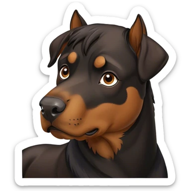 A horse with Rottweiler coat and eyebrows  sticker