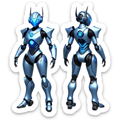 Modern Futuristic Cool Wicked Advanced Cyborg-Vernid-Trico-species by LiLaiRa full body sticker