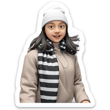girl with keyboard in hat sticker