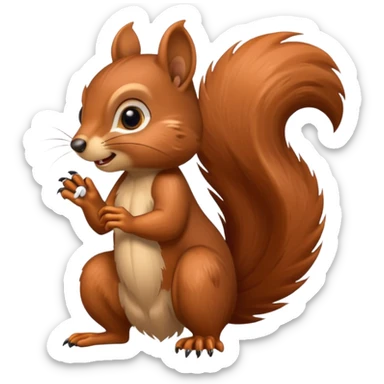 Squirrel with long nails sticker