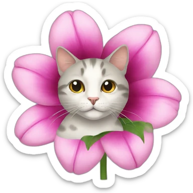 cat-flower sticker