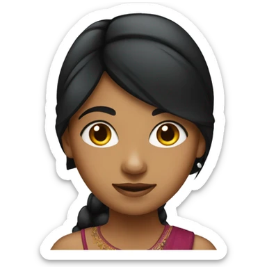 Indian girl with black hair sticker