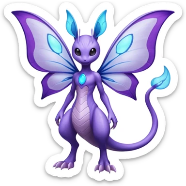 Venomoth-Mewtwo-Lunala-Fakémon-hybrid-creature (full body)  sticker