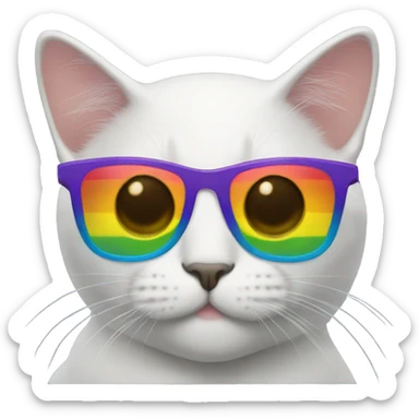 Gay Cat with  gay sunglasses sticker