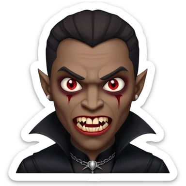 black men Vampire sticker