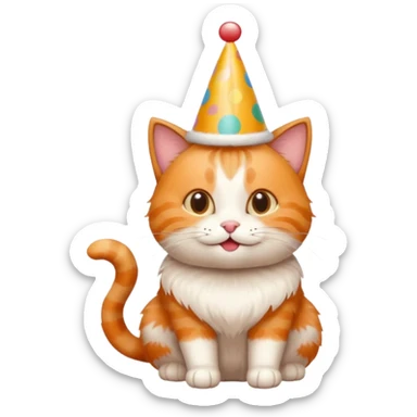 happy birthday cat sticker