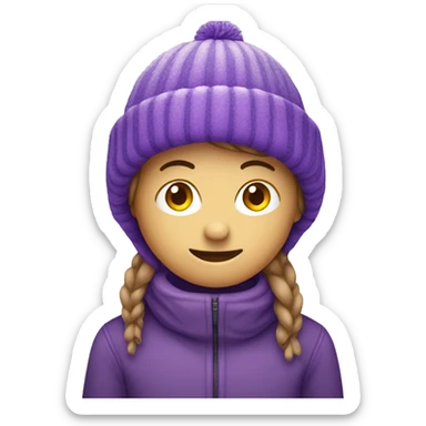 Purple winter hat sticker